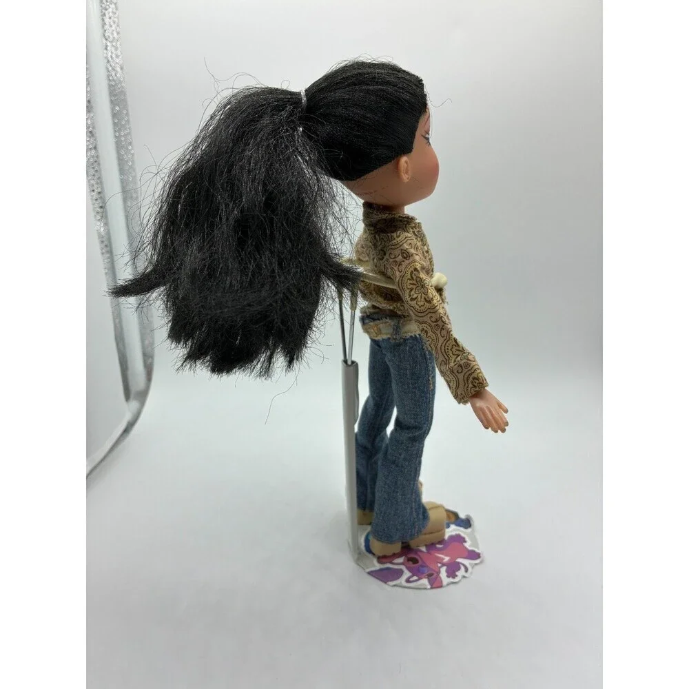 Vintage Bratz katia RARE Fashion Doll Dark Hair Paisley Top Blue Jeans Y2K